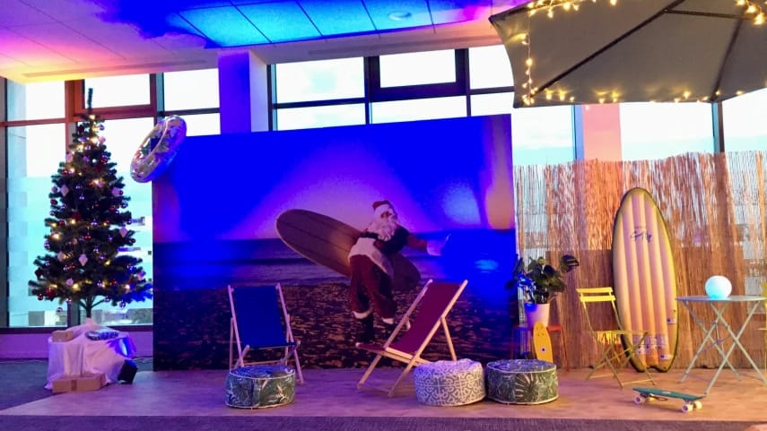 décor de fête de Noel d'entreprise
